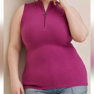Torrid Foxy Mockneck Zip Tank Sz0/12